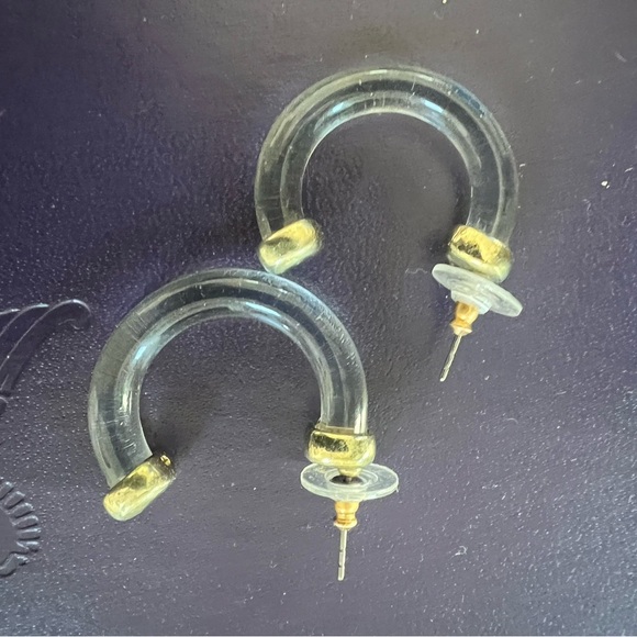 Lucite Acrylic Hoop Earrings - Picture 3 of 10